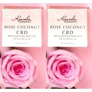 2pc Rose Coconut Moisturizing Body Oil 2oz Certified Organic by Kuumba Made